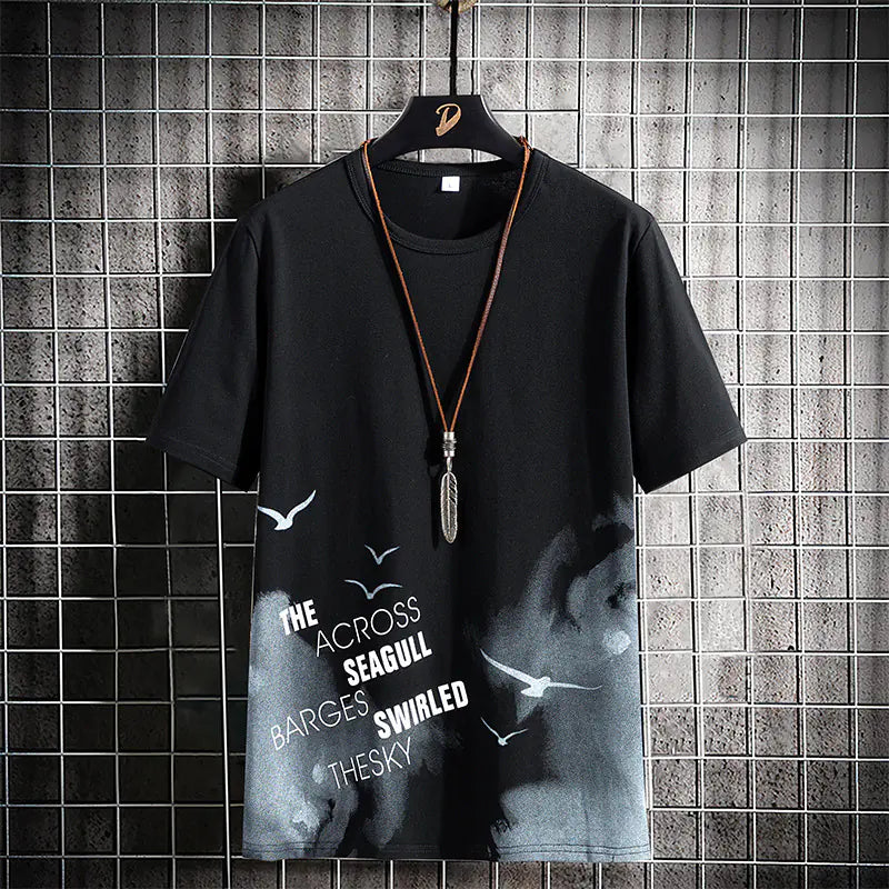 Camiseta de algodón para hombre de manga corta