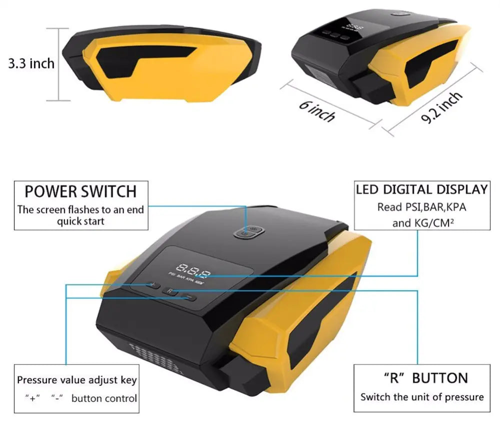 Inflador eléctrico de bomba de aire para coche
