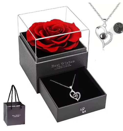 Juego de joyería de plata esterlina con forma de corazón