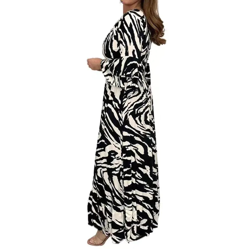 Vestido casual estampado para mujer otoño/invierno