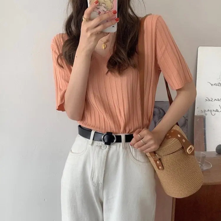 Camiseta de verano de corte holgado