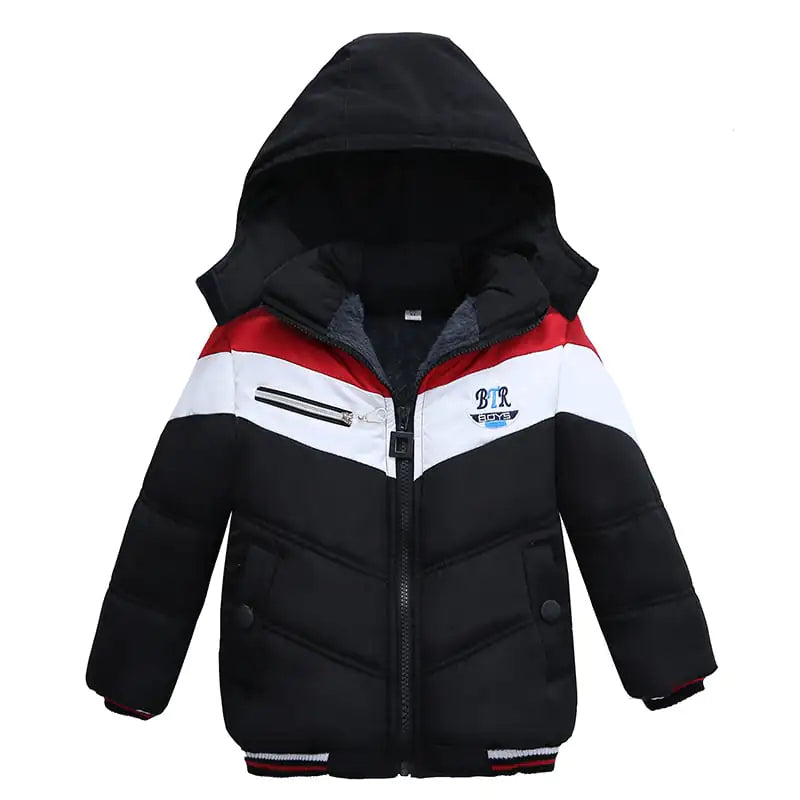 Chaqueta acolchada con capucha y manga larga para niño