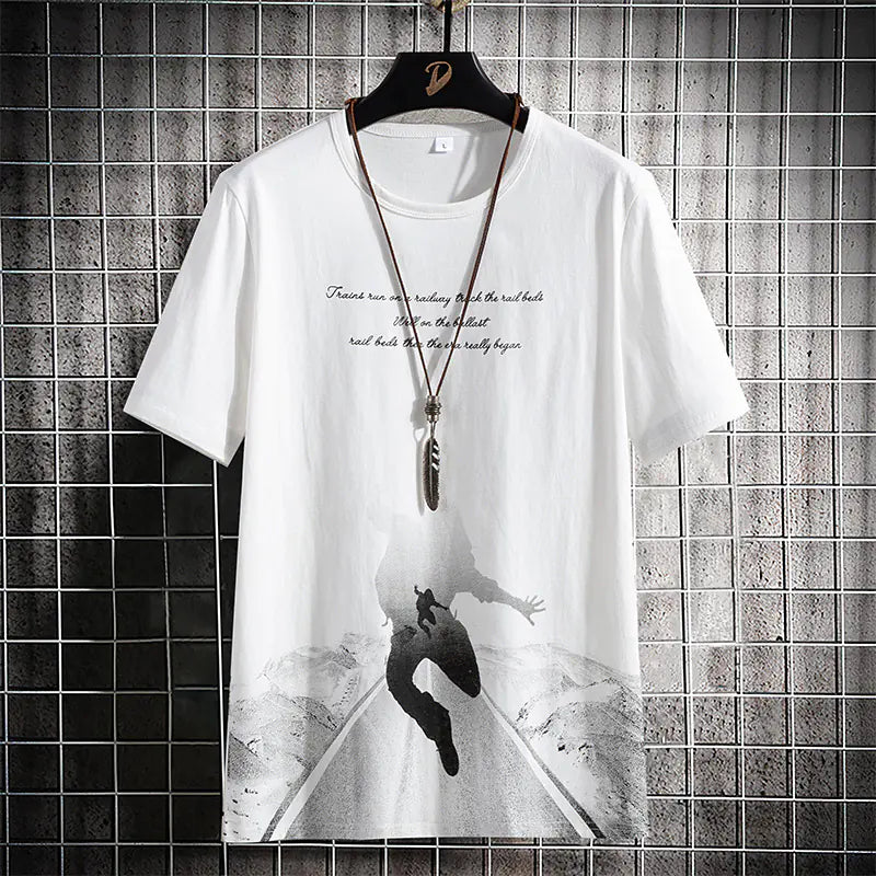 Camiseta de algodón para hombre de manga corta