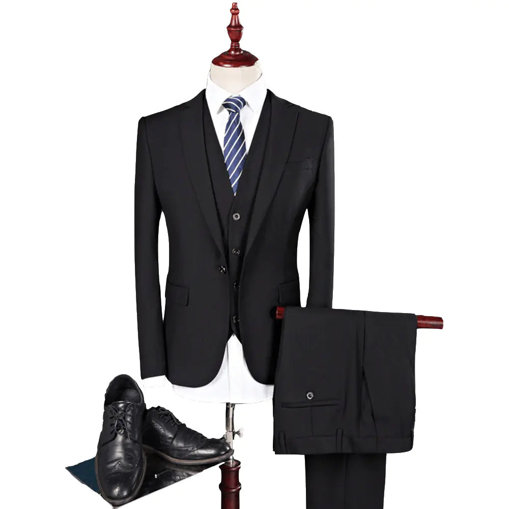 Conjunto de traje de hombre de corte slim y color sólido para bodas