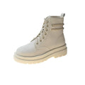 Botas Martin blancas para mujer - Estilo británico con tacón grueso