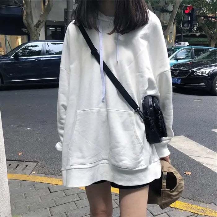 Chaqueta holgada con capucha para mujer - Suéter de manga larga