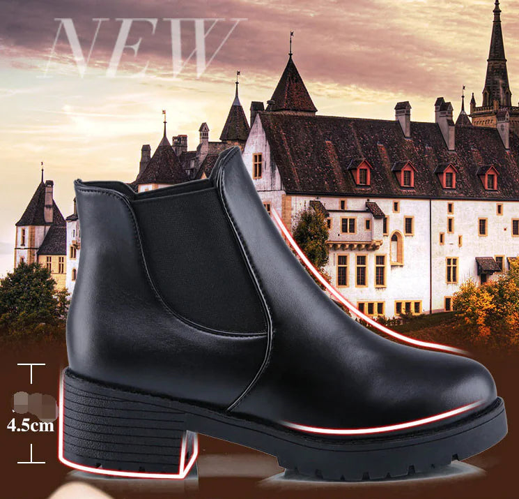 Botas Martin, zapatos casuales de tacón bajo para mujer de estilo británico