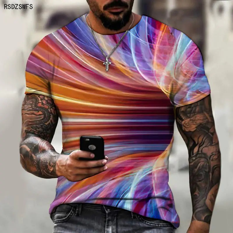 Camiseta de poliéster para hombre de la calle Harajuku Fashion