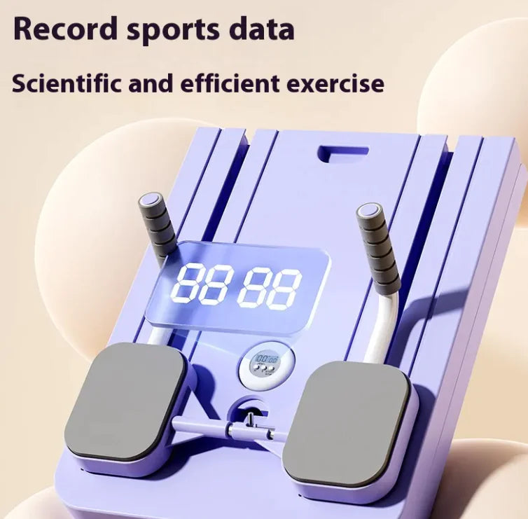 Tabla de ejercicios con rueda abdominal para el hogar