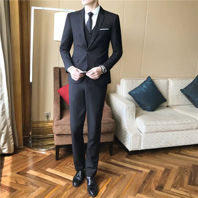 Conjunto de Traje de Boda para Hombre Ajustado de Color Sólido - Vant