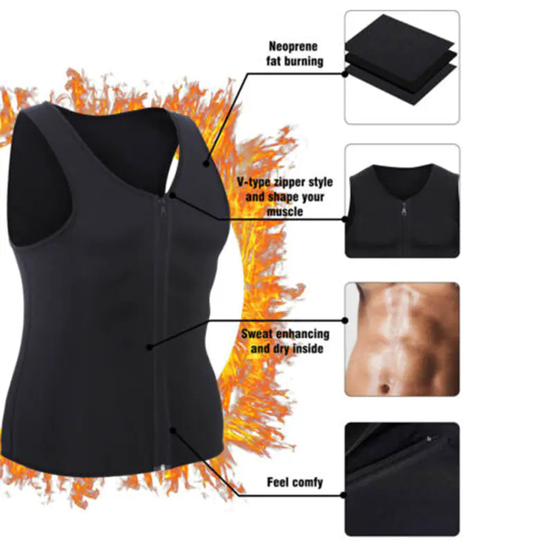 Chaleco de neopreno para adelgazar la cintura para hombre