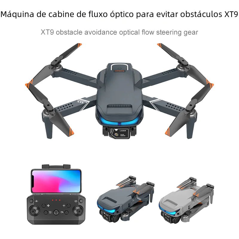 Dron cuadricóptero XT9 HD con cámara dual y mantenimiento de altitud - Vant