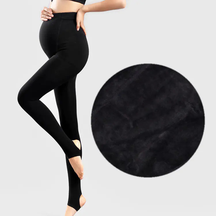 Leggings de maternidad cálidos de talla grande para otoño/invierno