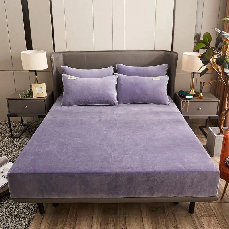 Funda de colchón elástica de invierno, cálida y de color sólido. - Vant