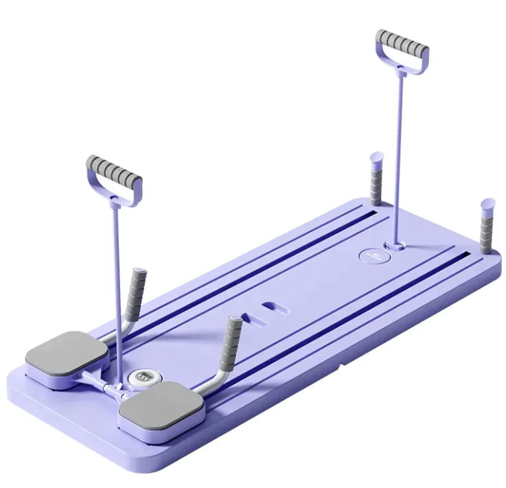 Tabla de ejercicios con rueda abdominal para el hogar