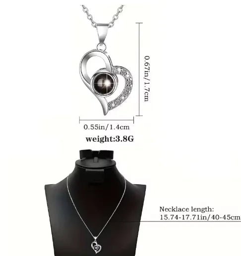 Juego de joyería de plata esterlina con forma de corazón - Vant