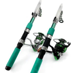 Kit de caña y carrete de pesca verde | Fibra de carbono (individual) - Vant