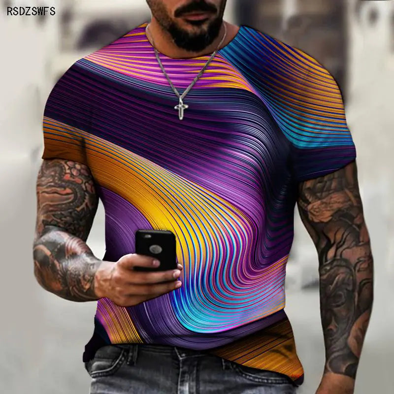 Camiseta de poliéster para hombre de la calle Harajuku Fashion
