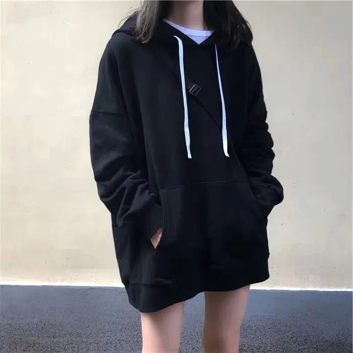 Chaqueta holgada con capucha para mujer - Suéter de manga larga
