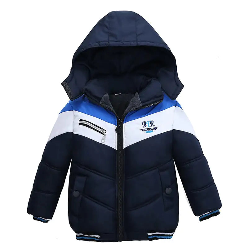 Chaqueta acolchada con capucha y manga larga para niño