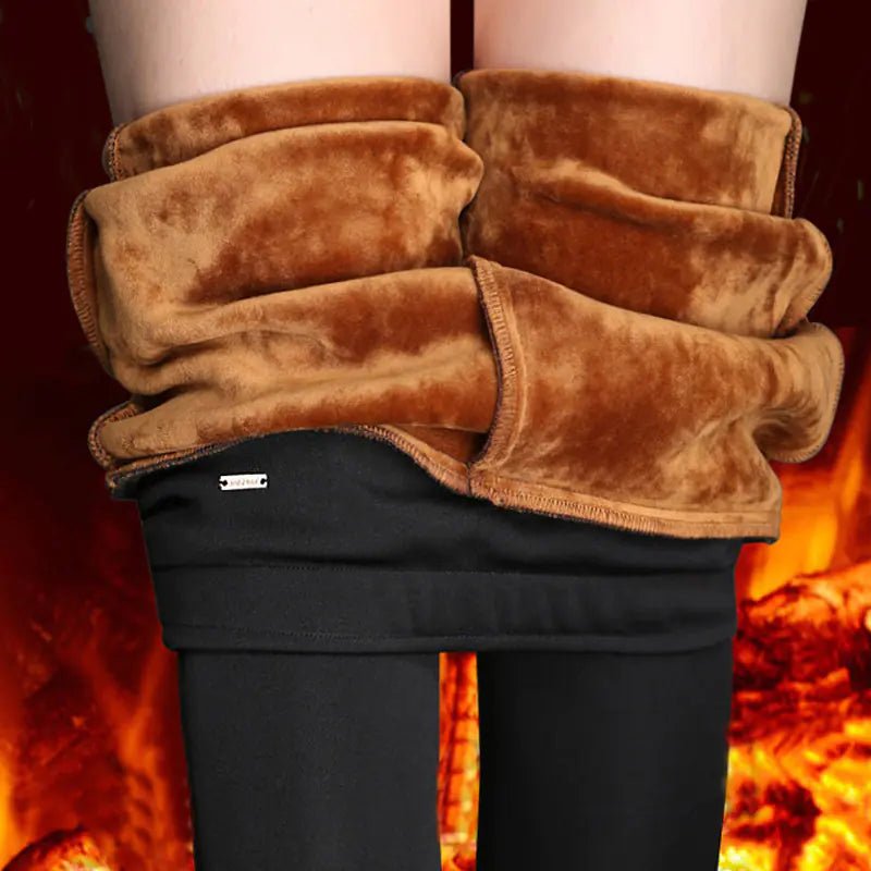 Pantalones ajustados de mujer con forro de felpa y cintura alta - Vant