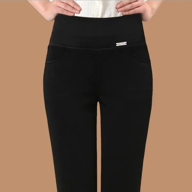 Pantalones ajustados de mujer con forro de felpa y cintura alta - Vant
