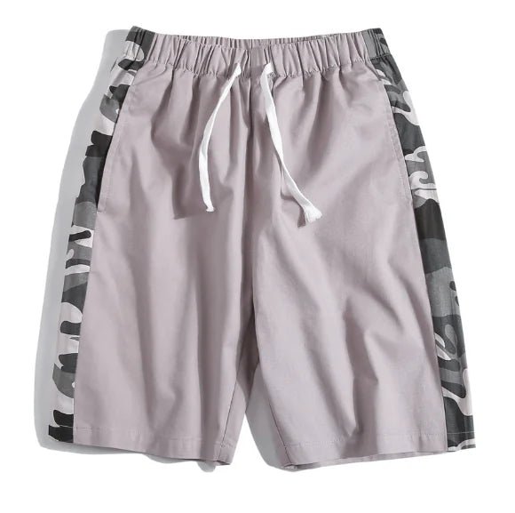 Pantalones cortos de camuflaje con rayas laterales y cintura elástica - Vant