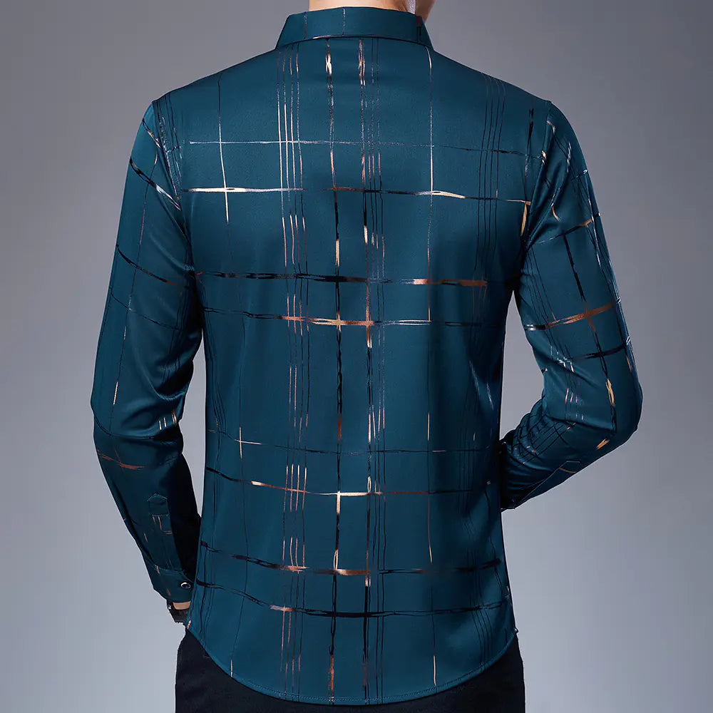 Camisa casual de moda para hombre en poliéster y elastano