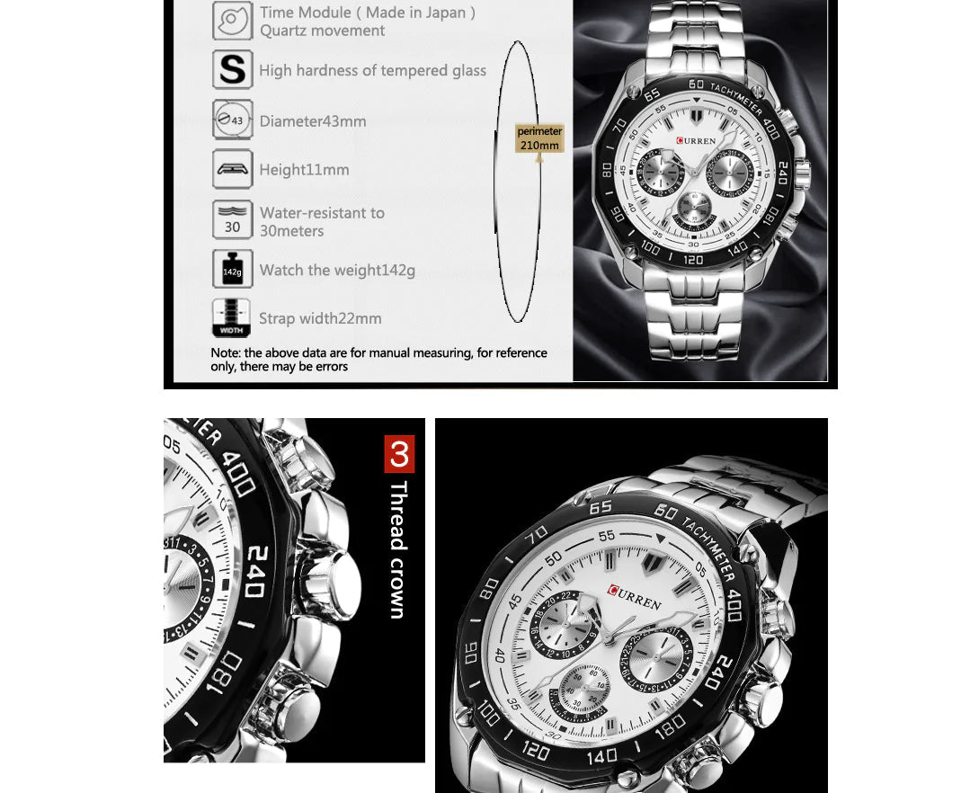 Reloj de acero inoxidable para hombre con tres esferas - Vant