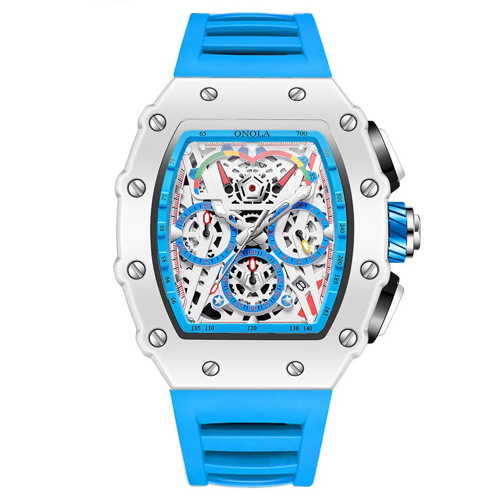 Reloj para hombre ONOLA estilizado, resistente al agua, de cuarzo, con correa de silicona - Vant