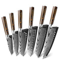 Set de cuchillos de cocina de acero inoxidable patrón Damasco (6 piezas) - Vant