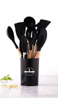 Set de utensilios de cocina de silicona de 12 piezas con mangos de madera - Vant