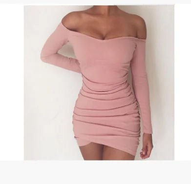 Vestido ajustado de manga larga con hombros descubiertos - Vant
