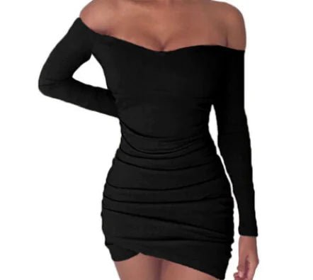 Vestido ajustado de manga larga con hombros descubiertos - Vant