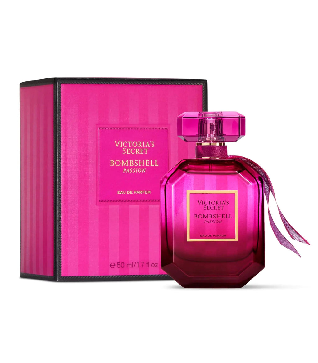 Victoria's Secret Bombshell Passion Eau de Parfum con notas de cassis brillante, peonía reina y rosa fucsia para mujer (50 ml) - Vant