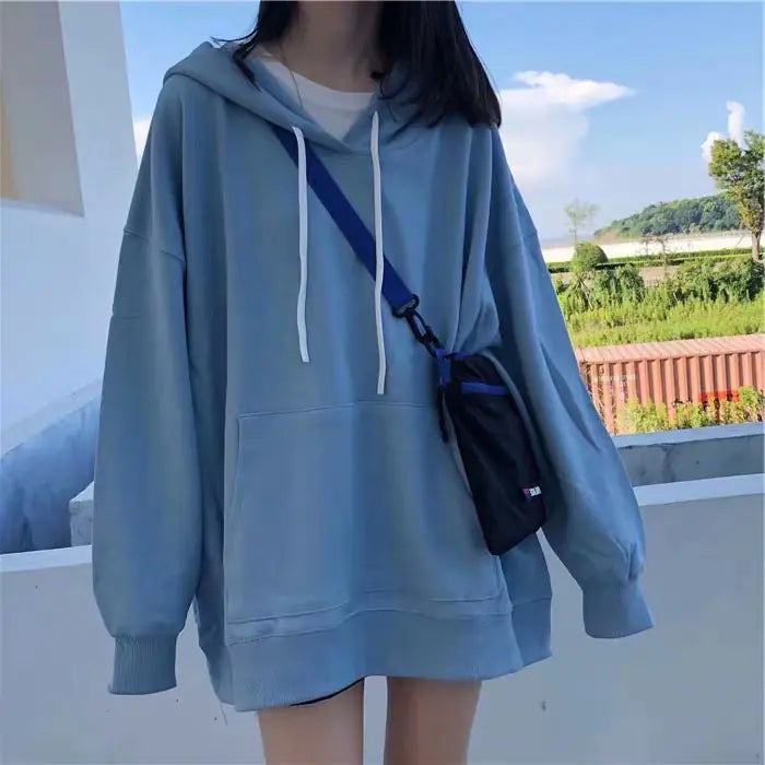 Chaqueta holgada con capucha para mujer - Suéter de manga larga