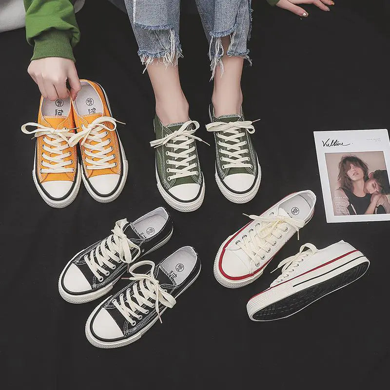 Zapatillas de lona para mujer de primavera: zapatos informales transpirables
